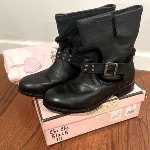 Juicy Couture Chi Chi Moto Ankle Boots Women Size 10
